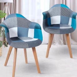 Lot de 2 fauteuils scandinaves bleus*IDMarket Hot