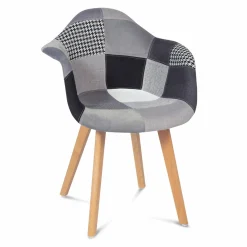 Lot de 2 fauteuils scandinaves noirs gris et blancs*IDMarket Discount