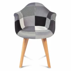 Lot de 2 fauteuils scandinaves noirs gris et blancs*IDMarket Discount