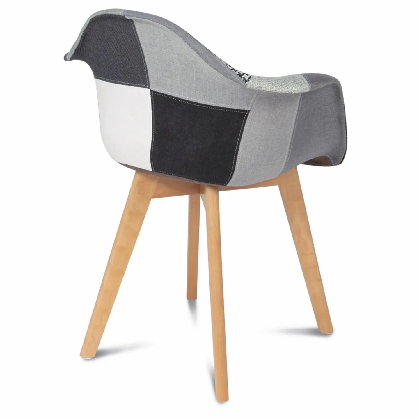 Lot de 2 fauteuils scandinaves noirs gris et blancs*IDMarket Discount