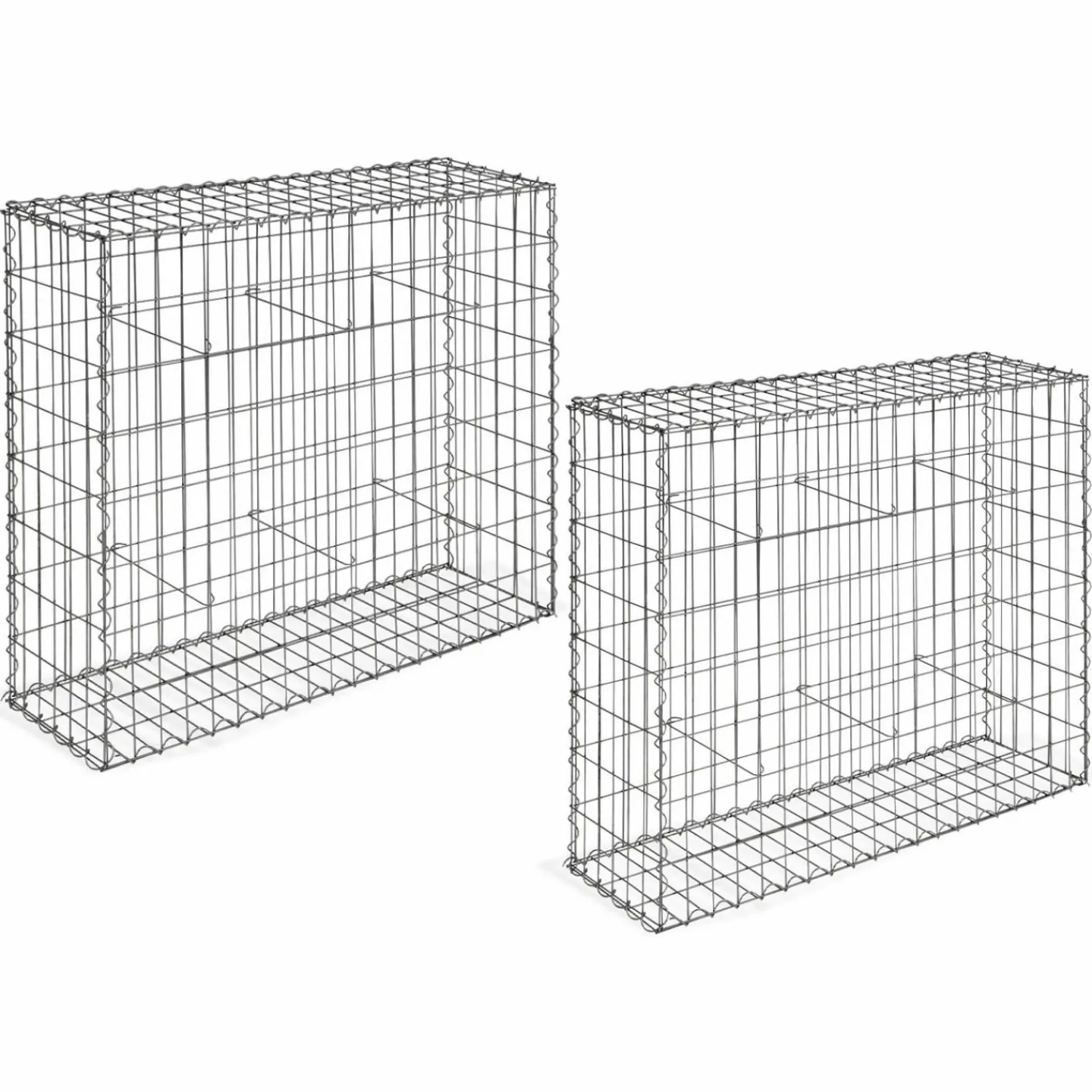 Lot de 2 gabions pour pierre 100x30x80 cm en acier pour jardin*IDMarket Sale