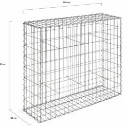 Lot de 2 gabions pour pierre 100x30x80 cm en acier pour jardin*IDMarket Sale