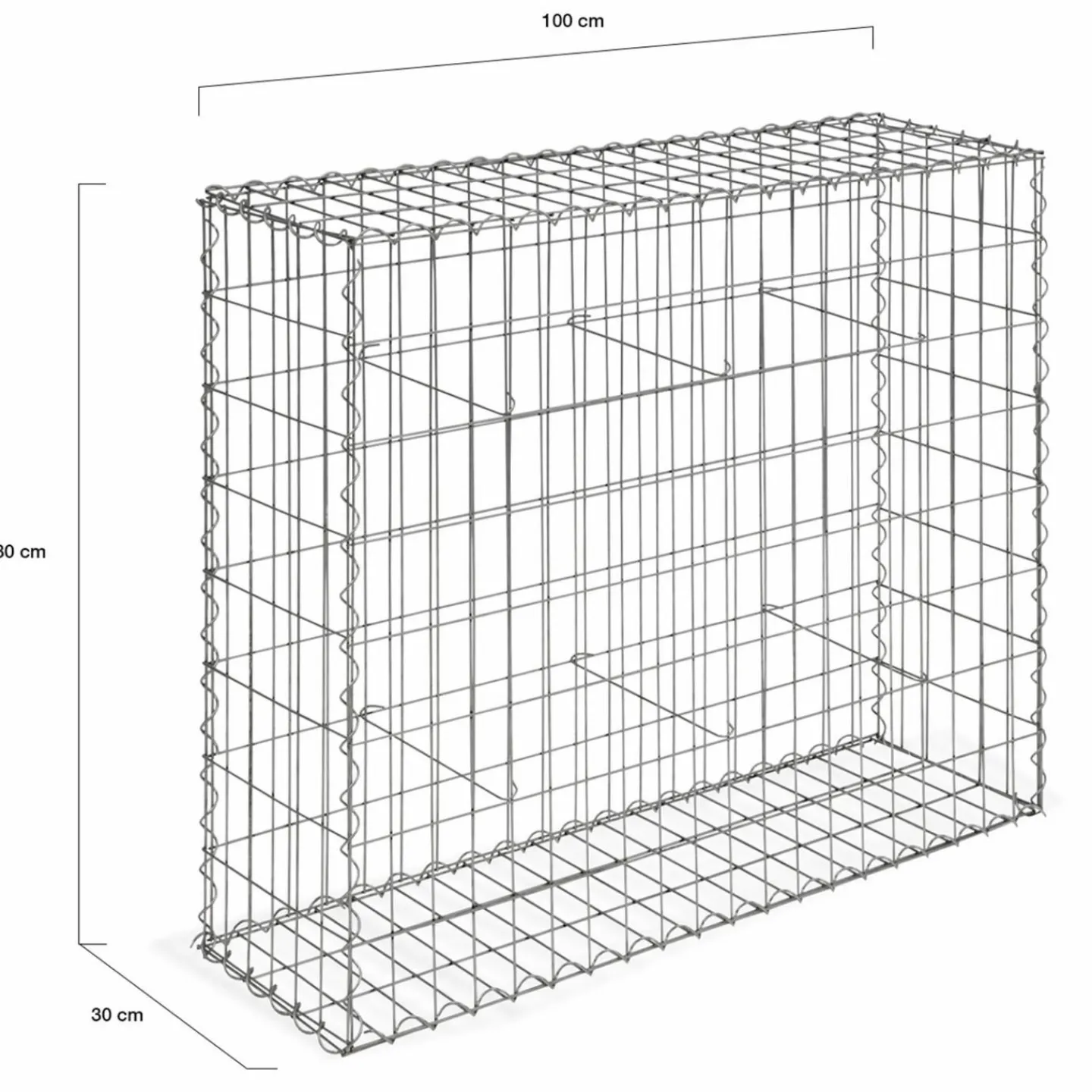 Lot de 2 gabions pour pierre 100x30x80 cm en acier pour jardin*IDMarket Sale