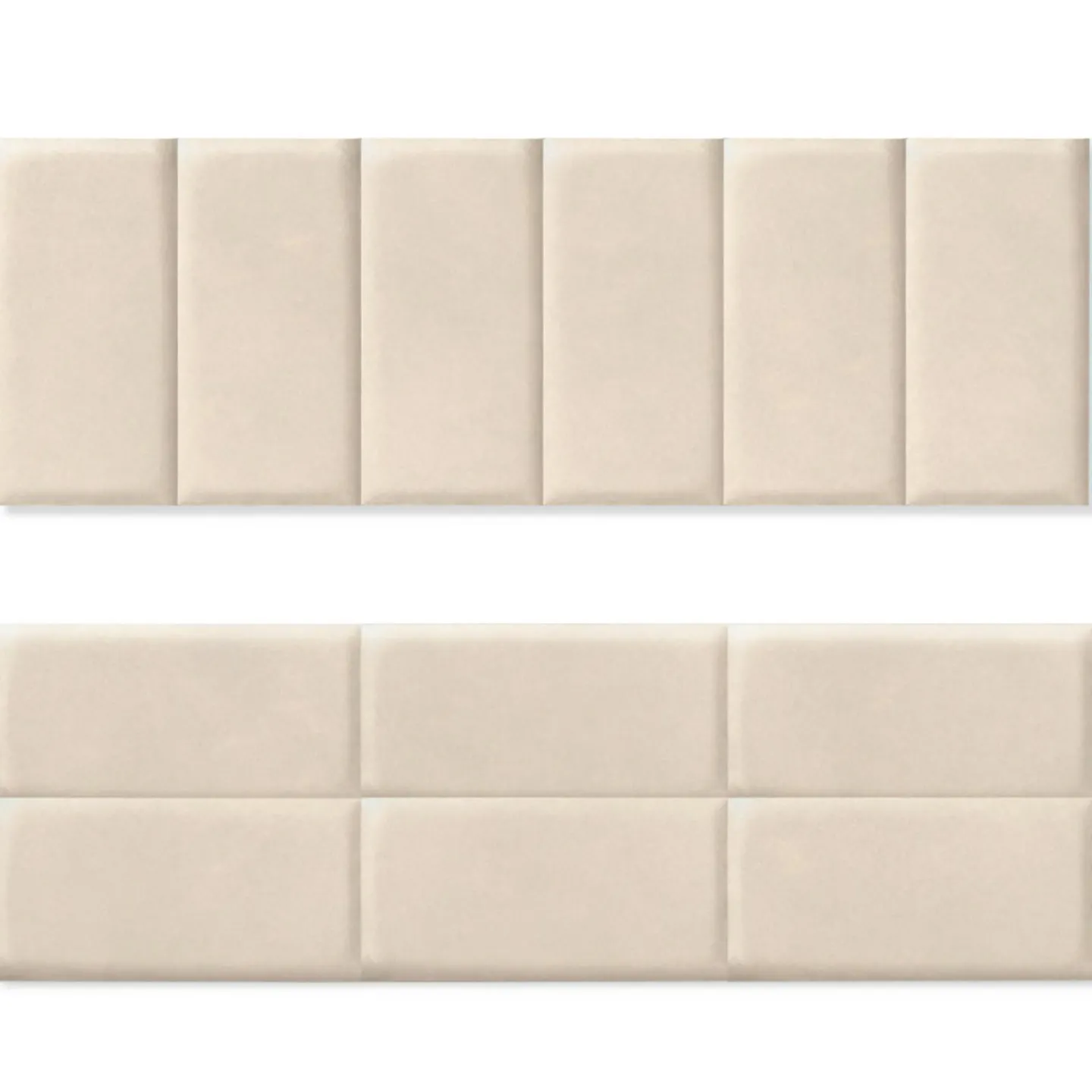 Lot de 6 panneaux muraux pour tête de lit 180 cm en tissu effet suédé beige*IDMarket Sale