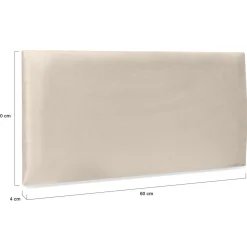 Lot de 6 panneaux muraux pour tête de lit 180 cm en tissu effet suédé beige*IDMarket Sale