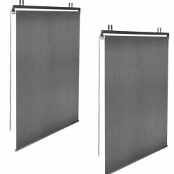 Lot de 2 stores enrouleurs tamisants L.124 x H. 225 CM pour pergola gris anthracite*IDMarket Sale