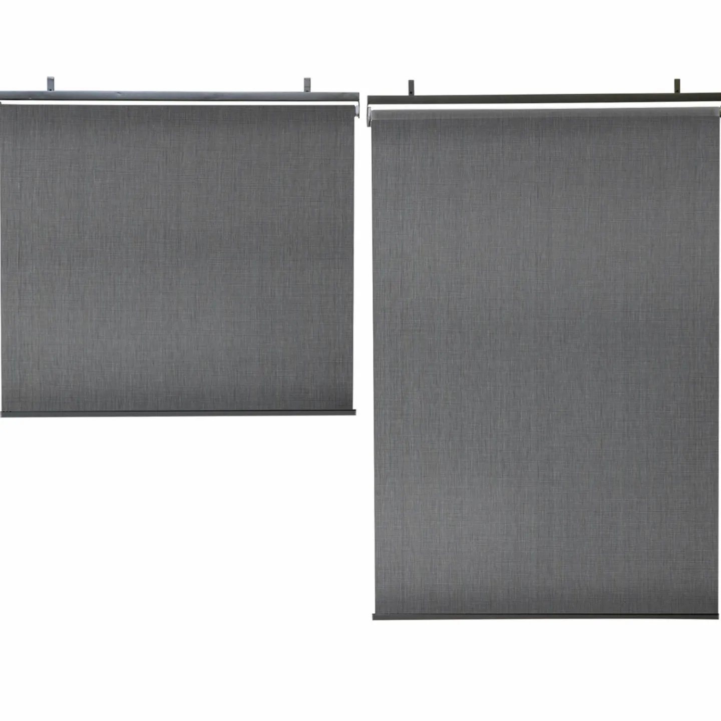 Lot de 2 stores enrouleurs tamisants L.124 x H. 225 CM pour pergola gris anthracite*IDMarket Sale