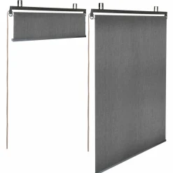 Lot de 2 stores enrouleurs tamisants L.124 x H. 225 CM pour pergola gris anthracite*IDMarket Sale