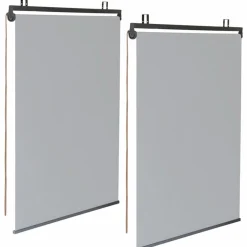 Lot de 2 stores enrouleurs gris clair pour pergola*IDMarket Clearance