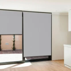 Lot de 2 stores enrouleurs gris clair pour pergola*IDMarket Clearance