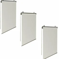 Lot de 3 stores enrouleurs écru pour pergola*IDMarket New
