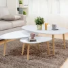 Lot de 3 tables basses de salon gigognes scandinaves laquées blanc*IDMarket Outlet