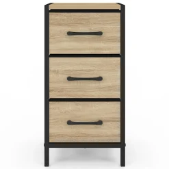 Lot de 2 tables de chevet 3 tiroirs*IDMarket Outlet