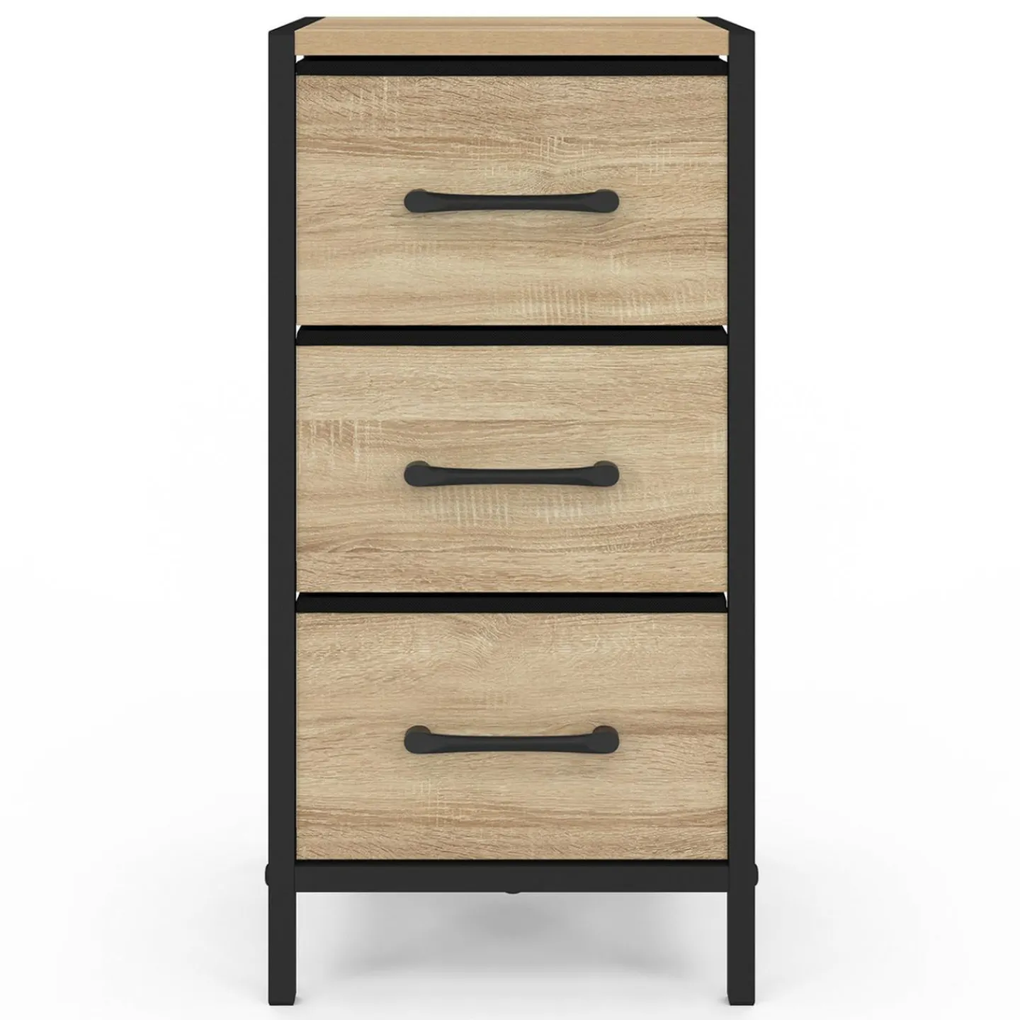 Lot de 2 tables de chevet 3 tiroirs*IDMarket Outlet