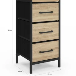 Lot de 2 tables de chevet 3 tiroirs*IDMarket Outlet