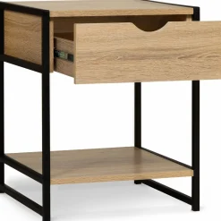 Lot de 2 tables de chevet bois et métal noir*IDMarket Best