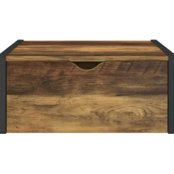 Lot de 2 tables de chevet suspendues bois foncé et noir style industriel*IDMarket New