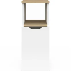 Lot de 2 tables de chevet bois et blanc 1 porte avec niche*IDMarket Hot