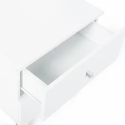 Lot de 2 tables de chevet scandinaves bois et blanc 2 tiroirs*IDMarket