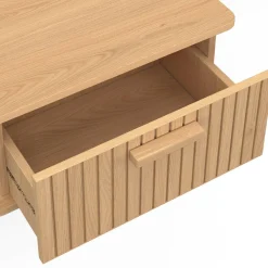 Lot de 2 tables de chevet suspendues lattes tasseau bois 1 tiroir*IDMarket Hot