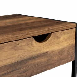 Lot de 2 tables de chevet métal et bois foncé*IDMarket Hot