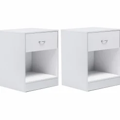 Lot de 2 tables de chevet blanches en bois*IDMarket Best