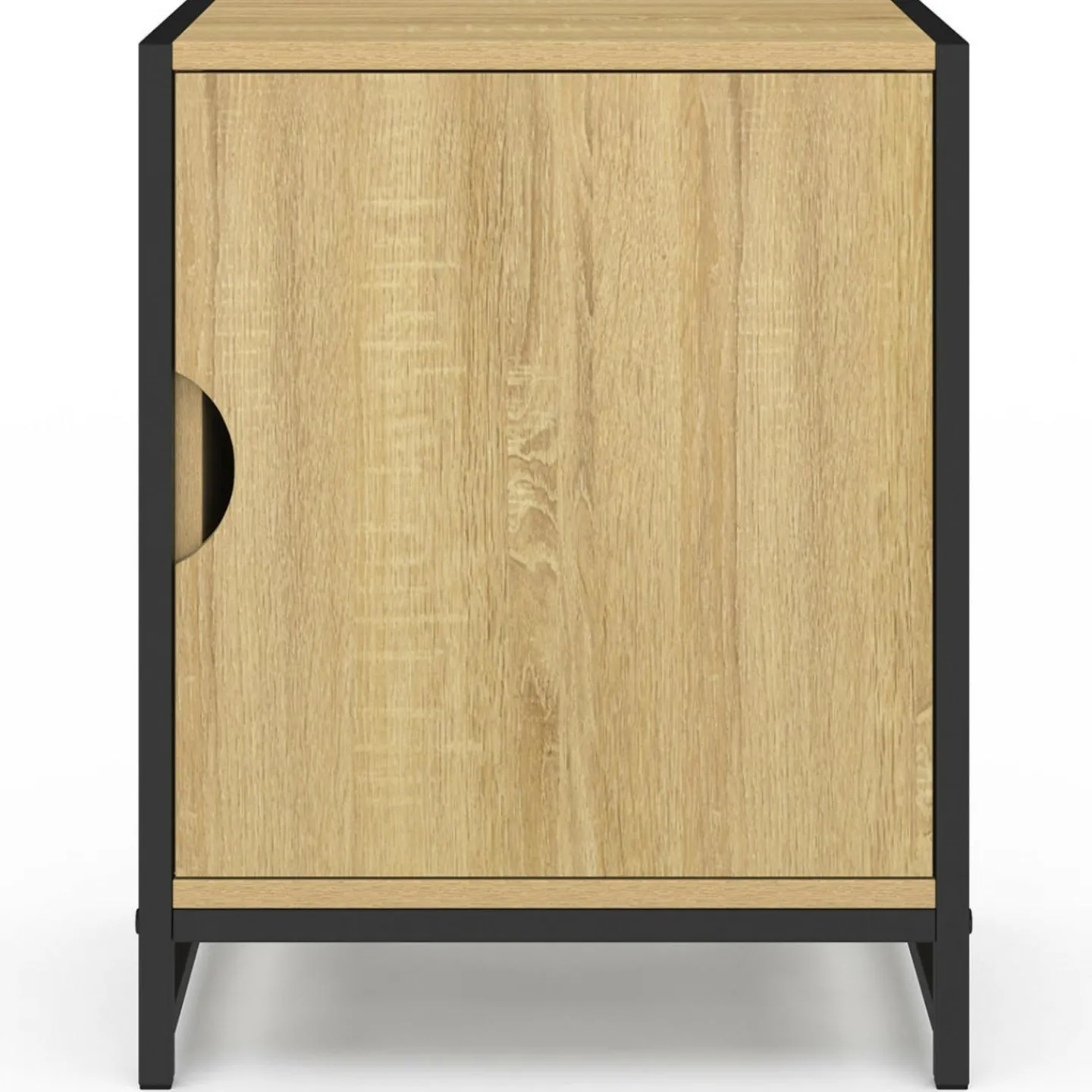 Lot de 2 tables de chevet 1 porte design industriel*IDMarket Hot