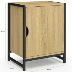 Lot de 2 tables de chevet 1 porte design industriel*IDMarket Hot