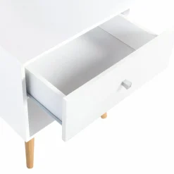 Lot de 2 tables de chevet scandinaves bois blanc 1 tiroir*IDMarket Discount