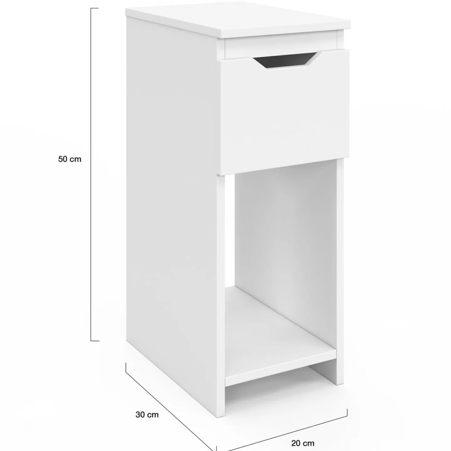 Lot de 2 tables de chevet 1 tiroir avec niche blanc*IDMarket New