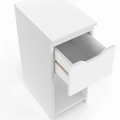 Lot de 2 tables de chevet 1 tiroir avec niche blanc*IDMarket New