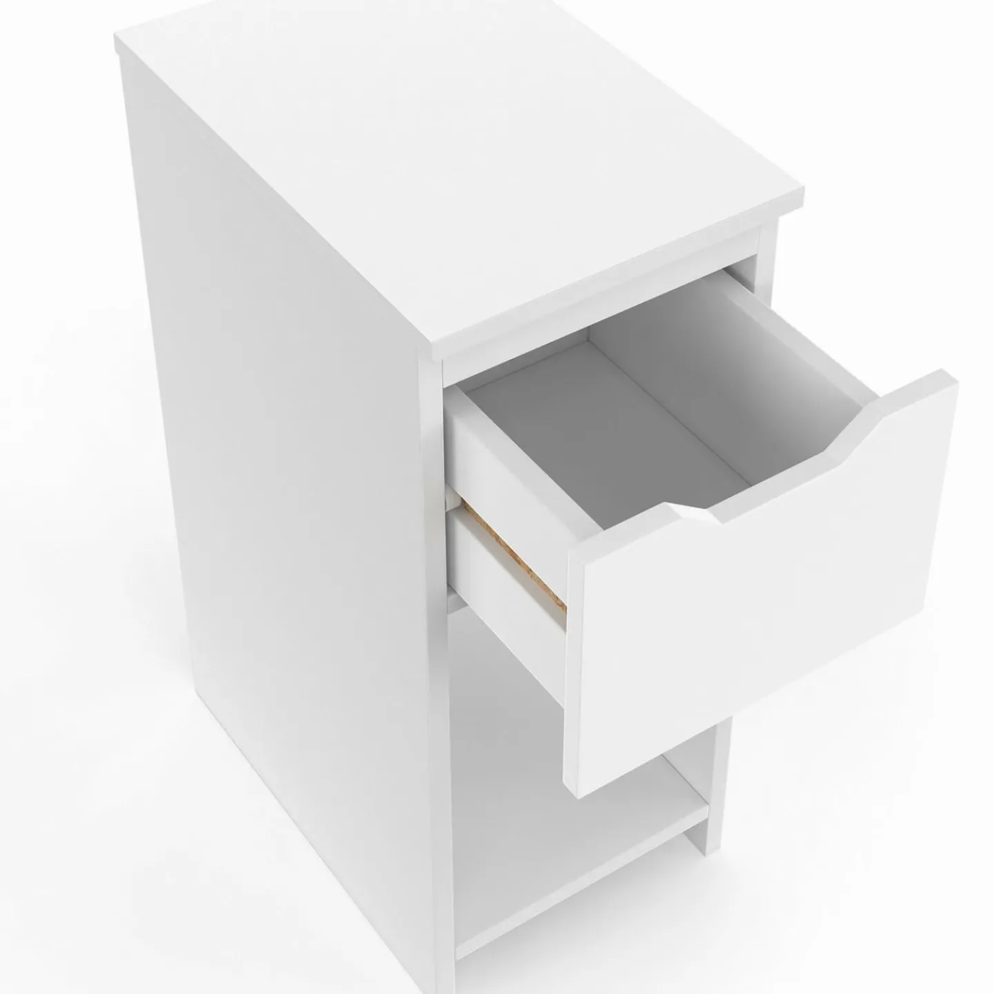 Lot de 2 tables de chevet 1 tiroir avec niche blanc*IDMarket New