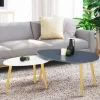 Lot de 2 tables gigognes scandinaves laquées blanc et gris*IDMarket Discount