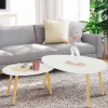 Lot de 2 tables gigognes scandinaves laquées blanc*IDMarket Best