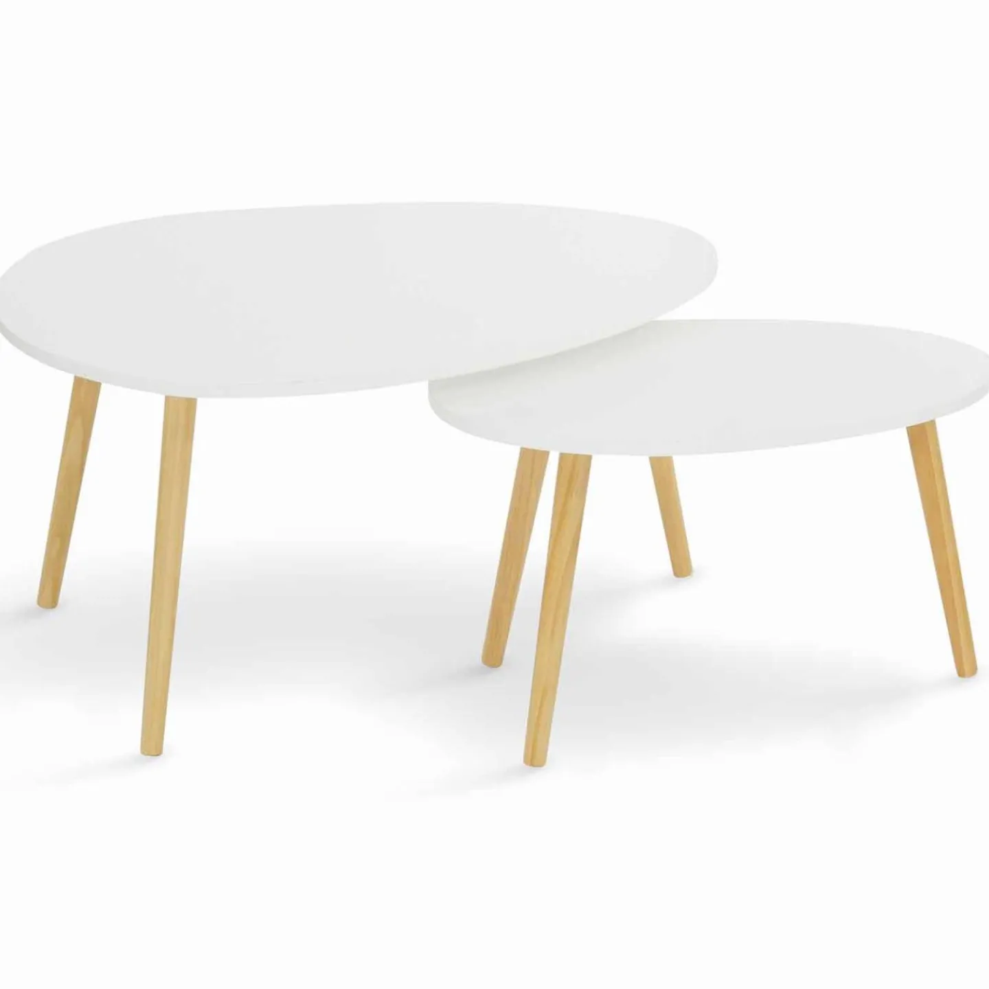 Lot de 2 tables gigognes scandinaves laquées blanc*IDMarket Best