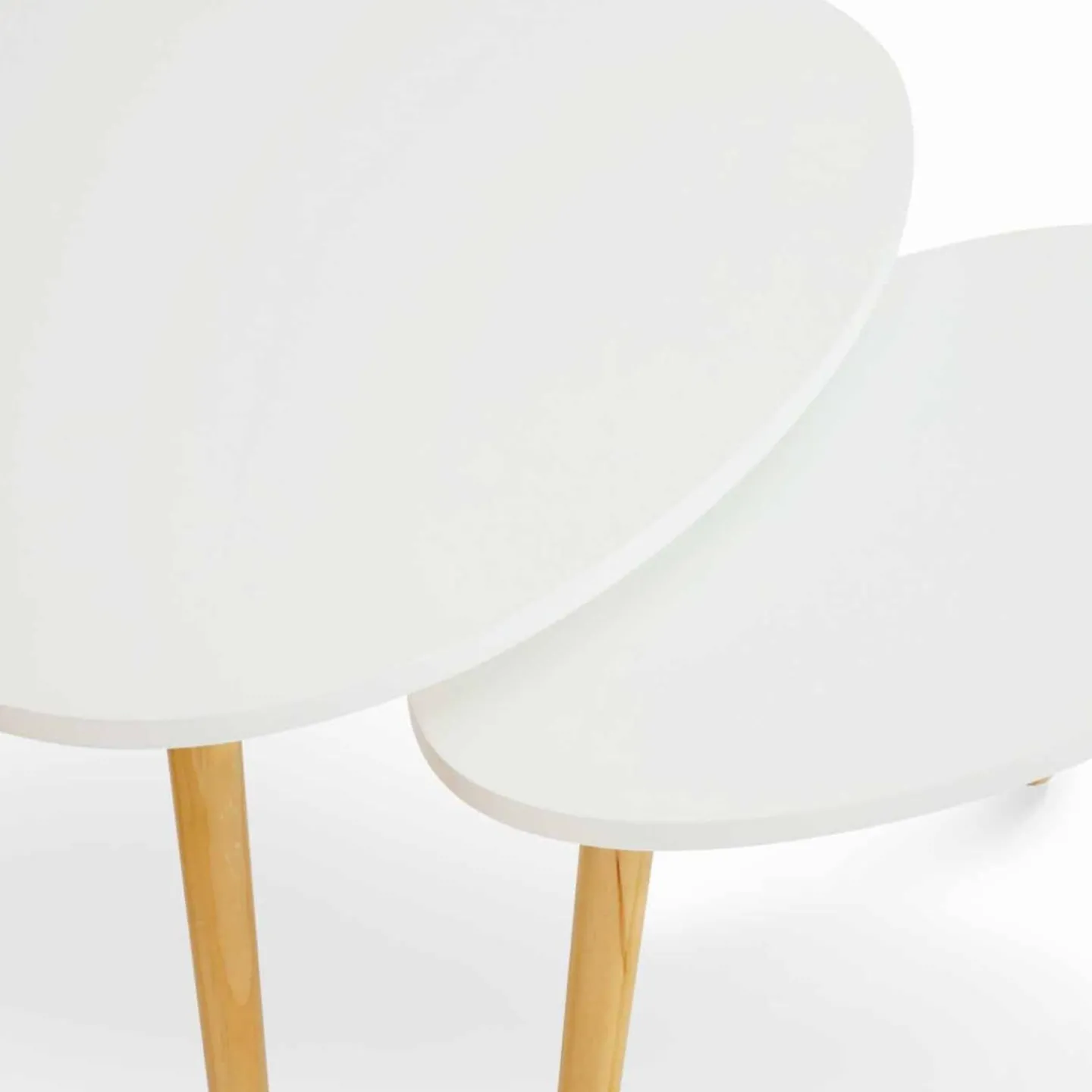 Lot de 2 tables gigognes scandinaves laquées blanc*IDMarket Best