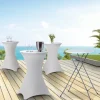 Lot de 4 tables hautes pliantes d’extérieur + housses blanches*IDMarket