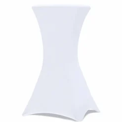 Lot de 4 tables hautes pliantes d’extérieur + housses blanches*IDMarket