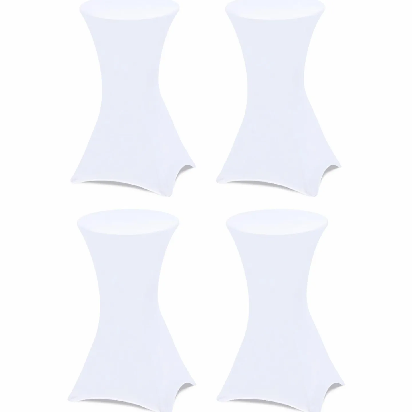 Lot de 4 tables hautes pliantes d’extérieur + housses blanches*IDMarket