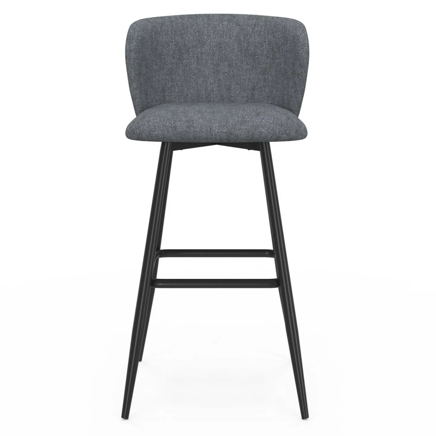 Lot de 4 tabourets de bar assise en tissu gris foncé et pieds en métal noir*IDMarket Online