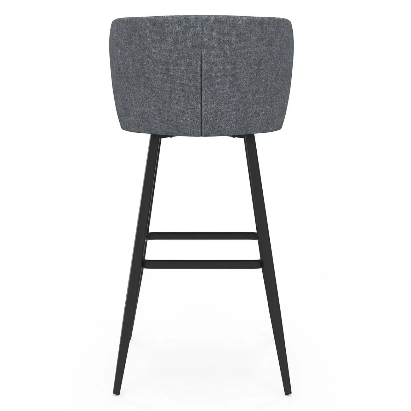 Lot de 4 tabourets de bar assise en tissu gris foncé et pieds en métal noir*IDMarket Online