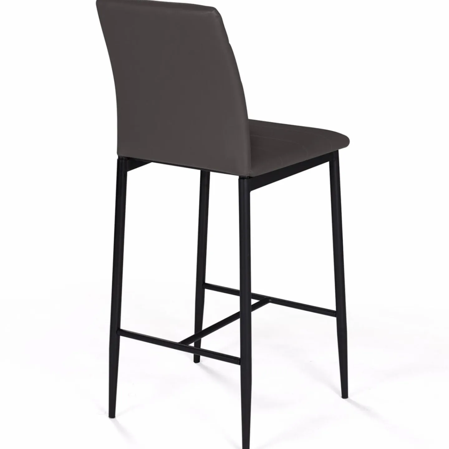 Lot de 4 tabourets de bar en PVC gris rembourrés*IDMarket New