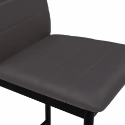 Lot de 4 tabourets de bar en PVC gris rembourrés*IDMarket New