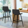 Lot de 2 tabourets de bar en velours noir*IDMarket Best