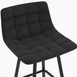 Lot de 2 tabourets de bar en velours noir*IDMarket Best