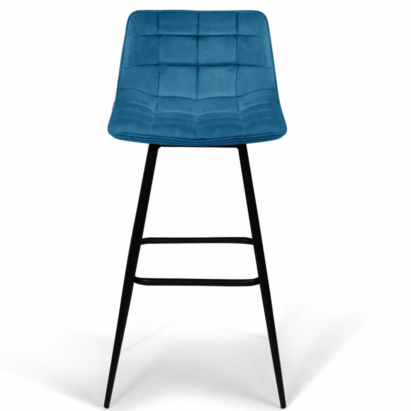 Lot de 4 tabourets de bar matelassés en velours mix color*IDMarket Outlet