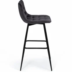 Lot de 4 tabourets de bar matelassés en velours mix color*IDMarket Outlet