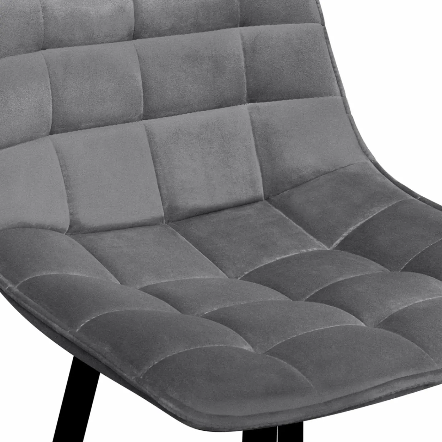 Lot de 4 tabourets de bar matelassés en velours mix color*IDMarket Outlet