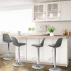 Lot de 4 tabourets de bar gris réglables pied métal*IDMarket Best