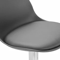 Lot de 4 tabourets de bar gris réglables pied métal*IDMarket Best